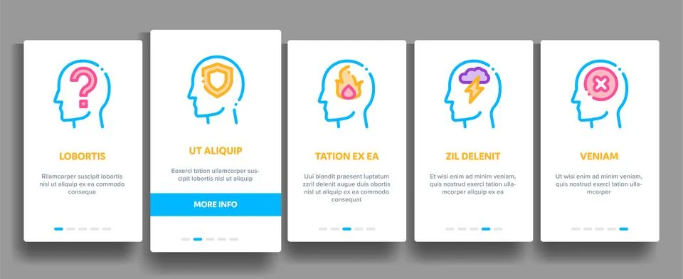 Mind Elements Signs Vector Onboarding Stock Illustration