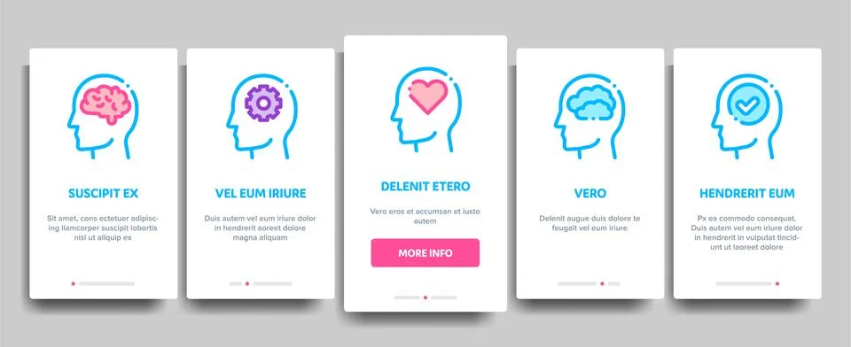 Mind Elements Signs Vector Onboarding Stock Illustration