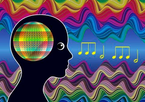 Mind Expanding Music Stock Illustration