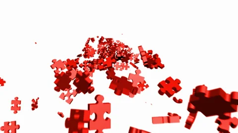 Mind explosion puzzle Stock Footage 39581683