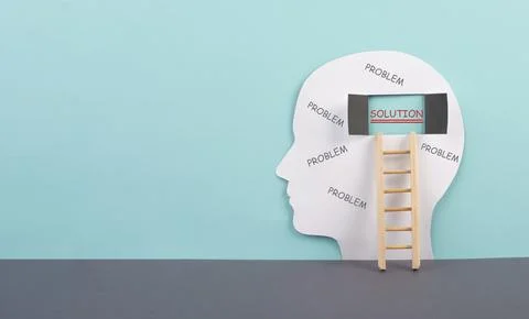 Mind full of problems, open window to the brain to find solution, brainstorming Stock Photos