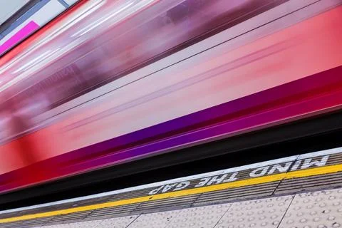 Mind the gap warning Stock Photos