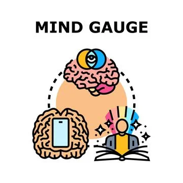 Mind gauge concept of human brain activity Stock Illustration
