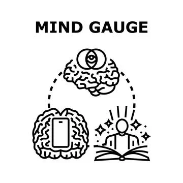 Mind gauge concept of human brain activity Stock Illustration