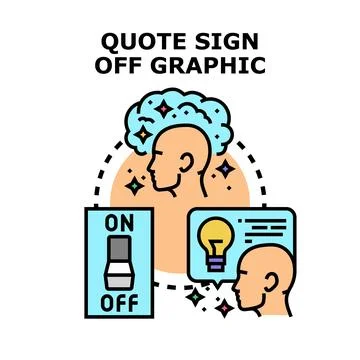 Mind generating idea for quote sign off Stock Illustration