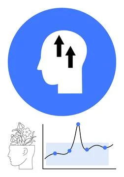 Mind Growth and Development Brain Power, Creativity, and Progress Illustrated Stock Illustration