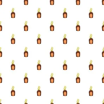 Mind growth seamless pattern for mental well being Stock Illustration