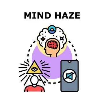 Mind haze concept with brain information overload Stock Illustration