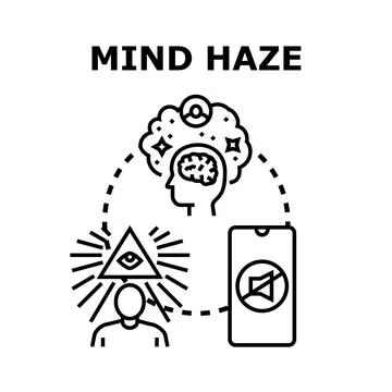 Mind haze concept with brain information overload Illustrazione stock