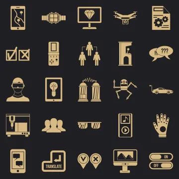 Mind icons set, simple style Stockillustratie
