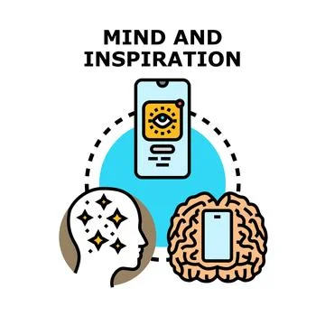 Mind inspiration concept with digital human learning Illustrazione stock