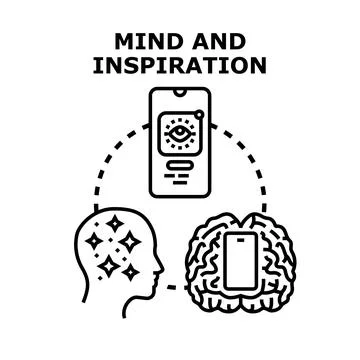 Mind inspiration concept with digital human learning Stock Illustration