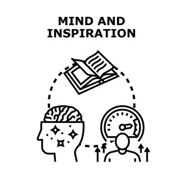 Mind inspiration developing creativity skill and knowledge Illustrazione stock