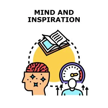 Mind inspiration developing creativity skill and knowledge Stock Illustration