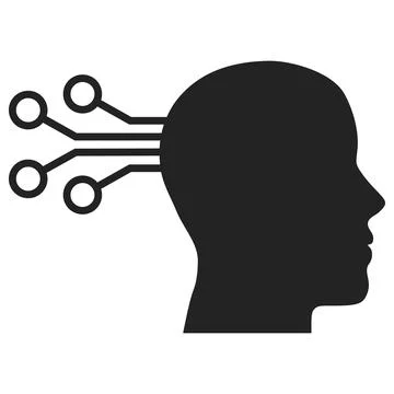 Mind Interface Flat Icon Image Illustrazione stock