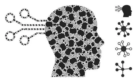 Mind Interface Icon Fractal Mosaic Stock Illustration