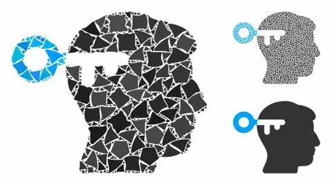 Mind key Composition Icon of Inequal Elements Stock Illustration