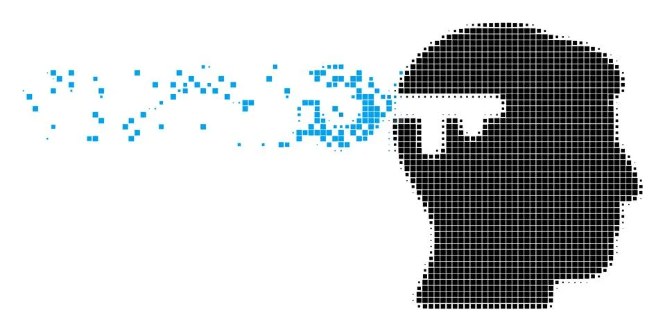 Mind Key Decomposed Pixel Icon Stock Illustration