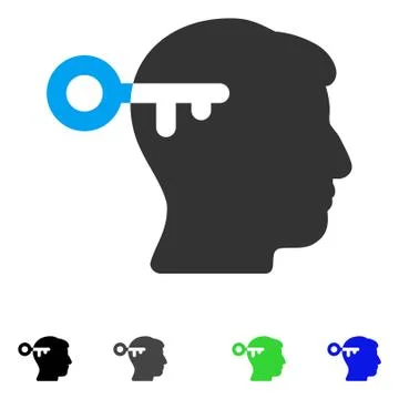 Mind Key Flat Icon イラスト素材