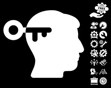 Mind Key Vector Icon With Tools Bonus 스톡 일러스트