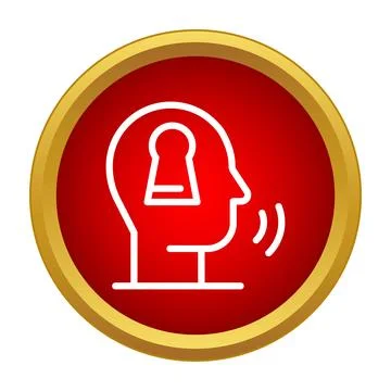Mind with keyhole speaking, private communication concept イラスト素材