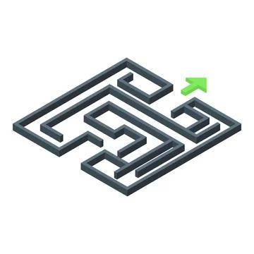 Mind labyrinth icon isometric vector. Focus balance Stock Illustration