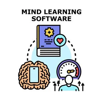Mind learning software improving personal growth and education 库存插图
