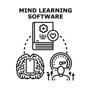 Mind learning software improving personal growth and education Stockillustratie