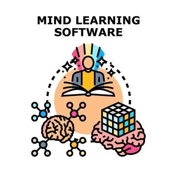 Mind learning software technology concept developing イラスト素材