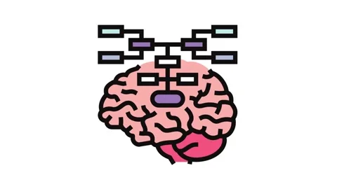 Mind map brainstorm color icon animation Stock Footage 326110264