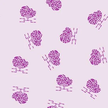 Mind map brainstorm glyph seamless pattern 스톡 일러스트