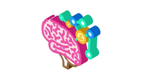Mind map brainstorm isometric icon animation Stock Footage 327283348