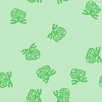 Mind map brainstorm line seamless pattern Stock Illustration