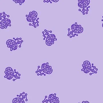 Mind map brainstorm line vector seamless pattern Stock Illustration