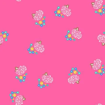 Mind map brainstorm vector seamless pattern Illustrazione stock