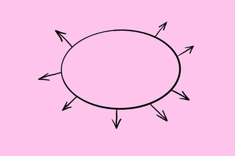 Mind map. Empty circle with arrows on pink background Stock Photos