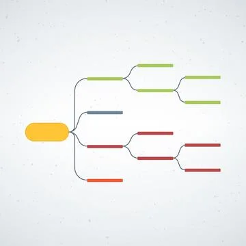 Mind map, flowchart, tree chart with three elements template, mind map Stock Illustration