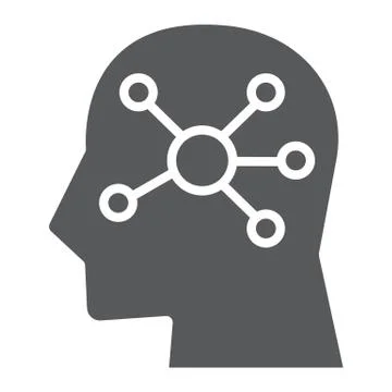 Mind Map glyph icon, data and analytics Stock Illustration