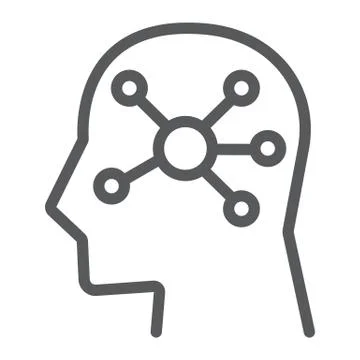 Mind Map line icon, data and analytics Stock Illustration