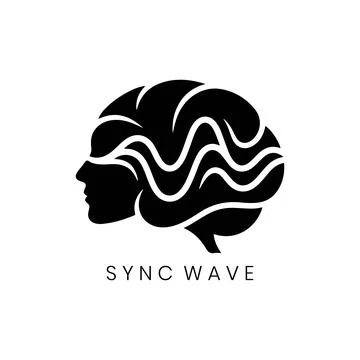 Mind Map Logo Design with Human Profile and Neural Network Stock Illustration