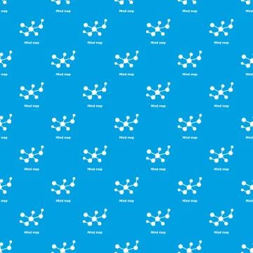 Mind map pattern vector seamless blue Stock Illustration