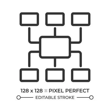Mind map pixel perfect line icon イラスト素材
