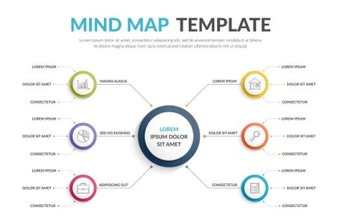 Mind Map Template Stock Illustration