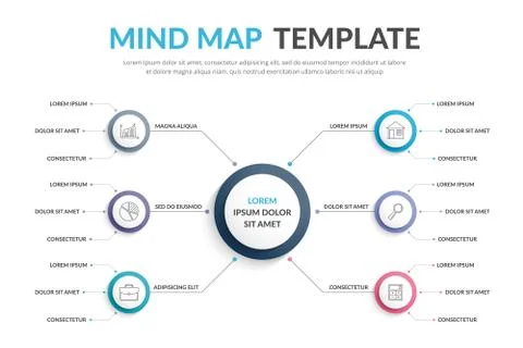 Mind Map Template Illustrazione stock