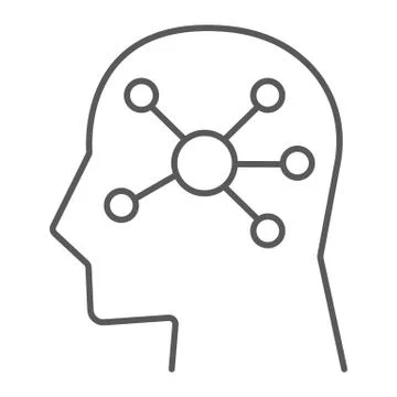 Mind Map thin line icon, data and analytics Stock Illustration