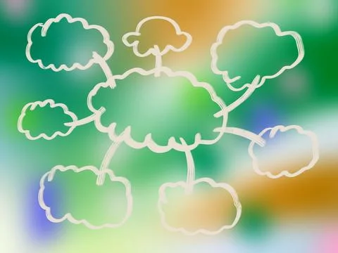 Mind mappind empty for presentation doodle. Stock-Fotos