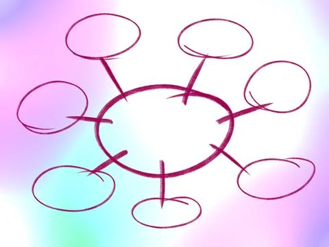 Mind mappind empty for presentation doodle. Foto stock