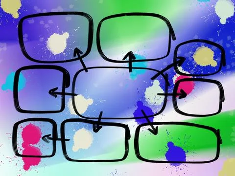 Mind mappind empty for presentation doodle. Foto stock