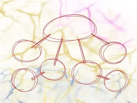 Mind mapping bright design colors for presentations, work plans , note , sheets, Stock Illustration