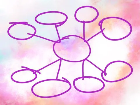 Mind mapping bright design colors for presentations, work plans , note , sheets, Stock Illustration